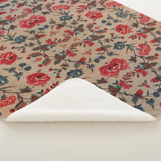 Antikes botanisches Jugendstil-Muster Sherpadecke (3/4)