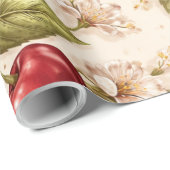 Antikes botanisches Kirsch-Verpackungspapier Geschenkpapier (Rolleneckpunkt)