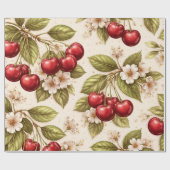 Antikes botanisches Kirsch-Verpackungspapier Geschenkpapier (Flach)