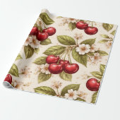 Antikes botanisches Kirsch-Verpackungspapier Geschenkpapier (Ungerollt)
