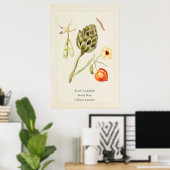 Antikes botanisches Kunstblatt Artischocke Poster (Heimbüro)