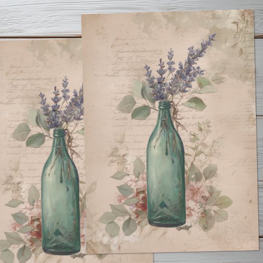Antikes botanisches Lavendel Seidenpapier