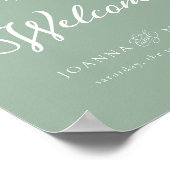 Antikes botanisches Monogramm-Willkommensschild mi Poster (Ecke)