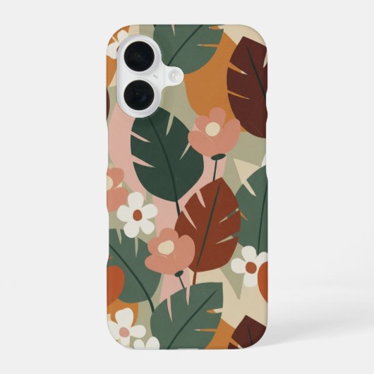 Antikes botanisches Muster iPhone 16 Hülle (Rückseite)
