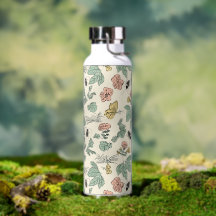 Antikes botanisches Muster mit Schmetterlingen und