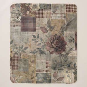 Antikes botanisches Patchwork Rustikal (2) Sherpadecke