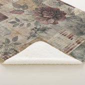 Antikes botanisches Patchwork Rustikal (2) Sherpadecke (3/4)
