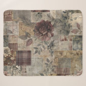 Antikes botanisches Patchwork Rustikal (2) Sherpadecke (Vorderseite (Horizontal))