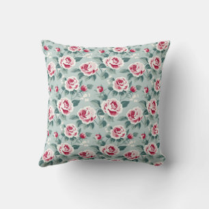 Antikes Botanisches Rosen-Design Kissen