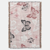 Antikes botanisches Schmetterlings-Toile-Muster (1 Decke (Vorderseite Vertikal)
