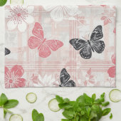 Antikes botanisches Schmetterlings-Toile-Muster (3 Geschirrtuch (Gefaltet)