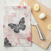 Antikes botanisches Schmetterlings-Toile-Muster (3 Geschirrtuch (Viertel Falte)