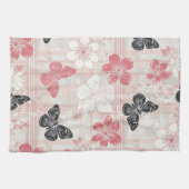 Antikes botanisches Schmetterlings-Toile-Muster (3 Geschirrtuch (Horizontal)