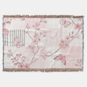Antikes Botanisches Schmetterlings-Toile-Muster (7 Decke