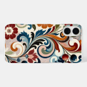 Antikes botanisches Wirbel-Blumenmuster Case-Mate iPhone Hülle (Rückseite (Horizontal))