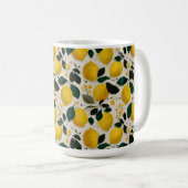 Antikes botanisches Zitronen-Nahtlosmuster Kaffeetasse (VorderseiteRechts)