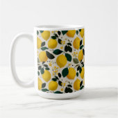 Antikes botanisches Zitronen-Nahtlosmuster Kaffeetasse (Links)