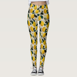 Antikes botanisches Zitronen-Nahtlosmuster Leggings