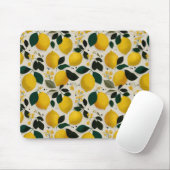 Antikes botanisches Zitronen-Nahtlosmuster Mousepad (Mit Mouse)