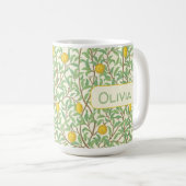 Antikes Botanisches Zitronenbaum-Muster Kaffeetasse (VorderseiteRechts)