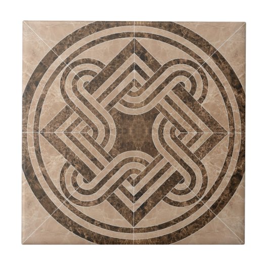 Antikes braunes Design Fliese (Vorderseite)