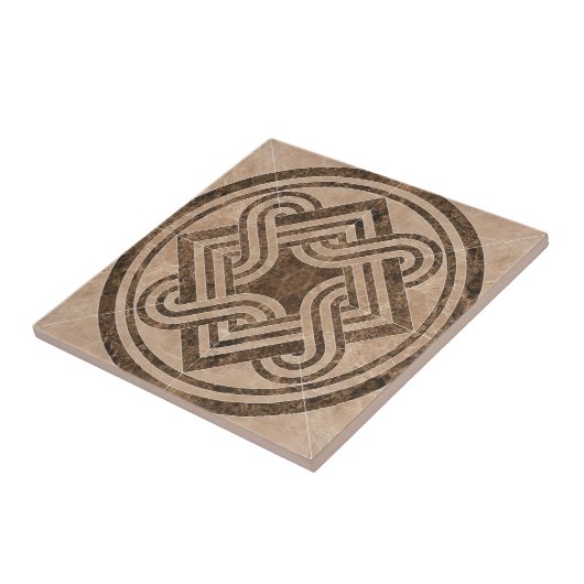 Antikes braunes Design Fliese (Seite)