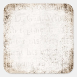 Antikes braunes Textpergamentpapier aus dem 18. Ja Quadratischer Aufkleber