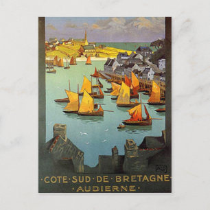 Antikes Brittany, Audierne, Frankreich - Postkarte