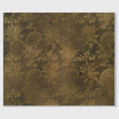 Antikes Bronze-Gold-Damaskus Geschenkpapier (Flach)