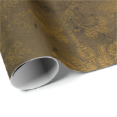 Antikes Bronze-Gold-Damaskus Geschenkpapier (Rolleneckpunkt)