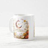 Antikes Bronze-Mond mit Wildblumen-Kunstprint Kaffeetasse (Vorderseite Links)