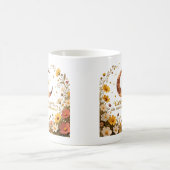 Antikes Bronze-Mond mit Wildblumen-Kunstprint Kaffeetasse (Mittel)