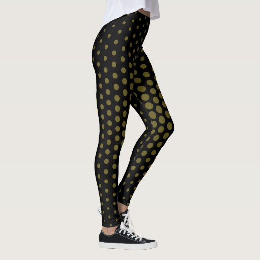 Antikes Bronze-Technisches Dot-Muster Leggings (Rechts)