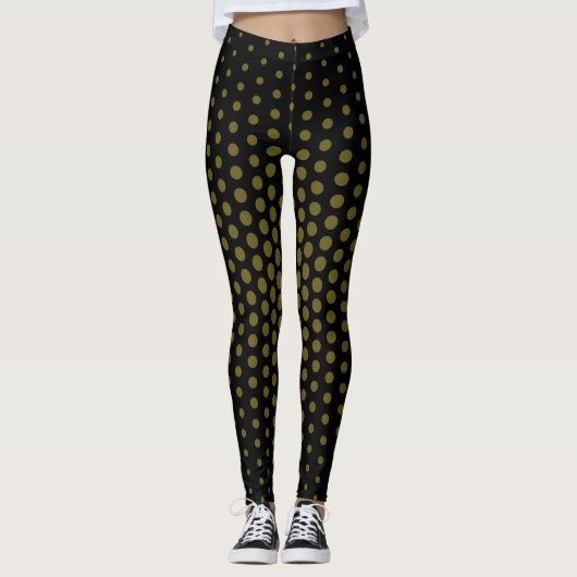 Antikes Bronze-Technisches Dot-Muster Leggings (Vorderseite)