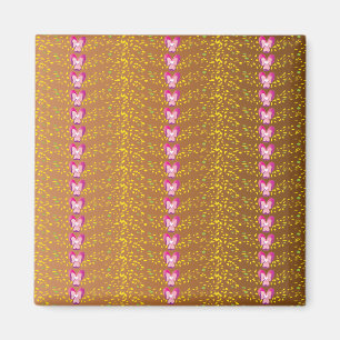 Antikes Bronze- und Rosa-Blumen-Veilchenmuster Magnet