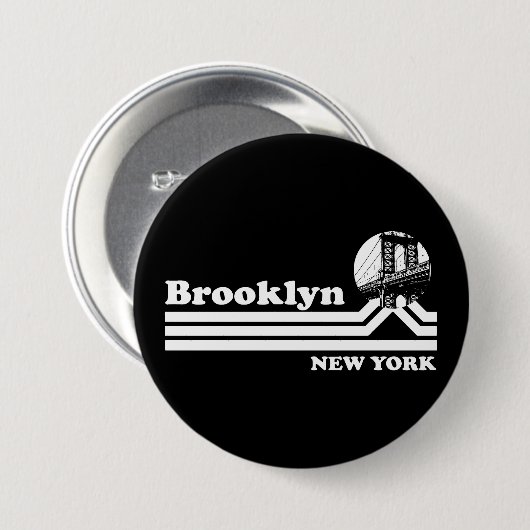 Antikes Brooklyn New York Button (Vorne & Hinten)
