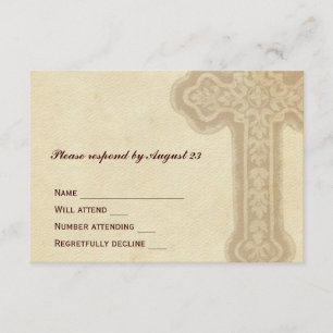 Antikes Brown keltisches Kreuz UAWG RSVP Karte