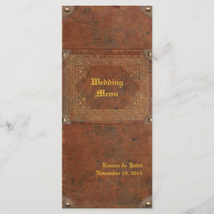 Antikes Buch-Hochzeits-Menü Menükarte