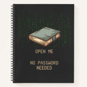 Antikes Buch mit binärem Code-Angebot für Tech Gee (Vorderseite)