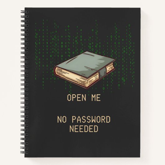 Antikes Buch mit binärem Code-Angebot für Tech Gee (Vorderseite)