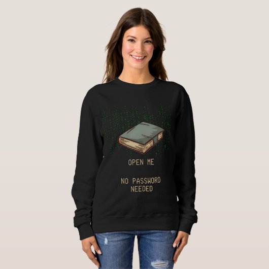 Antikes Buch mit binärem Code-Angebot für Tech Gee Sweatshirt (Vorne ganz)