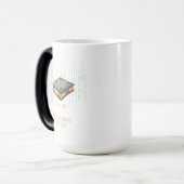 Antikes Buch mit binärem Code-Angebot für Tech Gee Verwandlungstasse (Vorderseite Links)