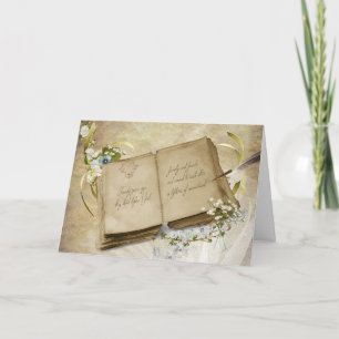 Antikes Buch zum 20. Hochzeitstag Karte