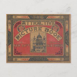Antikes Buchcover Postkarte