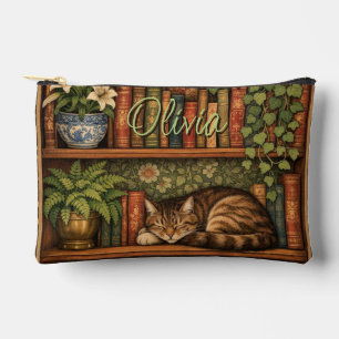 Antikes Bücherregal mit Katze und Kaffee Zubehörtasche