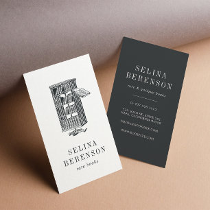 Antikes Bücherregal Seltene Buchhändler Biblio Visitenkarte