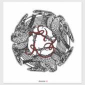 Antikes Buchzeichen Drei Hawks William de Morgan Aufkleber (Blatt)