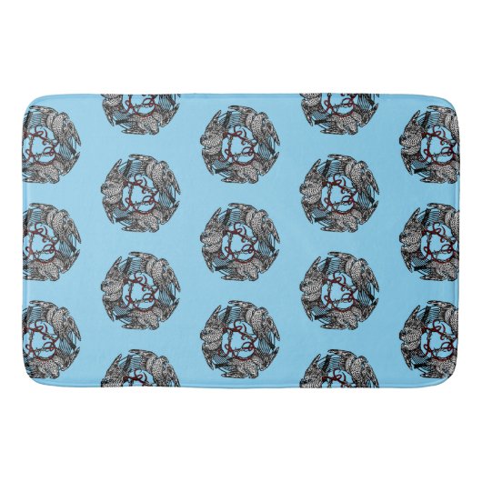 Antikes Buchzeichen Drei Hawks William de Morgan Badematte (Vorderseite)