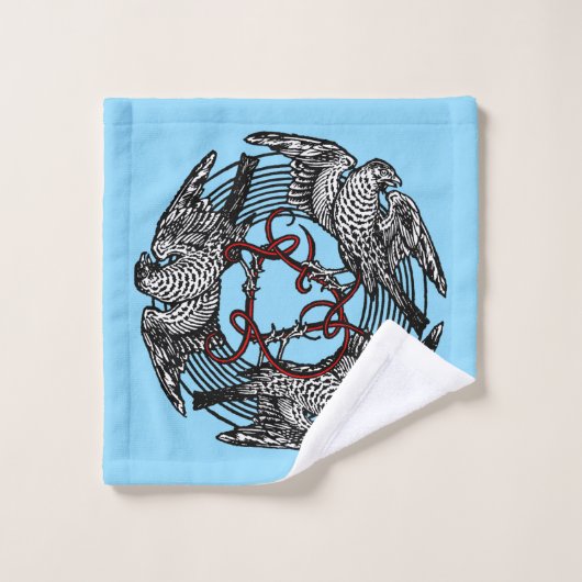 Antikes Buchzeichen Drei Hawks William de Morgan Badhandtuch Set (Waschlappen)