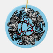 Antikes Buchzeichen Drei Hawks William de Morgan Keramik Ornament (Vorne)